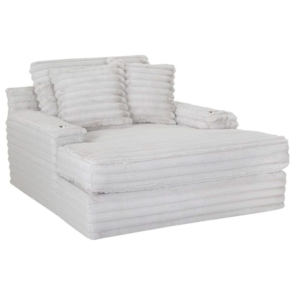 Moore Furniture Bellini Chaise Lounger with Cupholders in Cloud Dove, , large