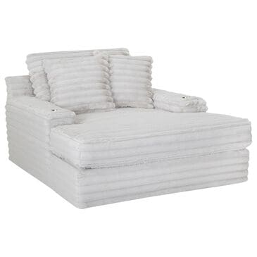 Moore Furniture Bellini Chaise Lounger with Cupholders in Cloud Dove, , large