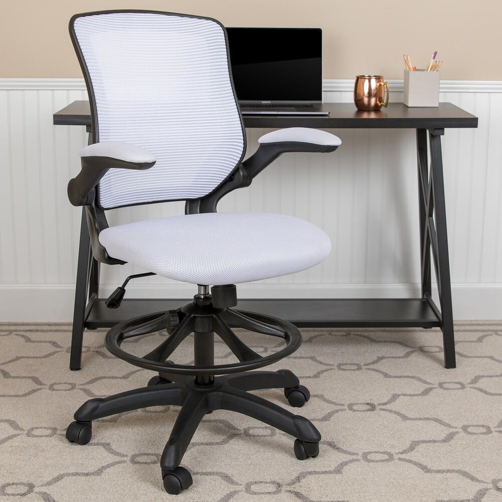 Flash Furniture Drafting Chair in White, , large