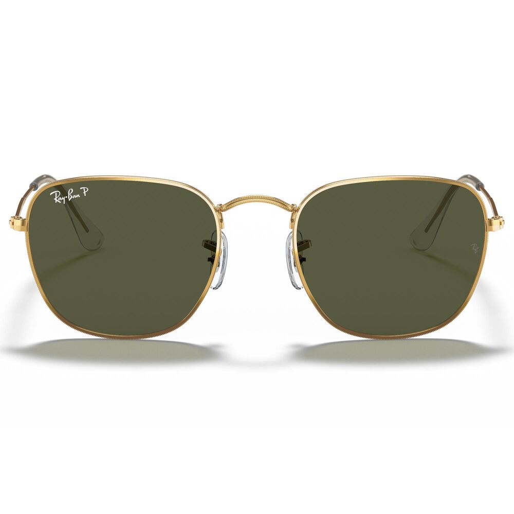 Ray-Ban Frank Sunglasses with Green Polarized Lenses in Polished Gold, , large