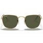 Ray-Ban Frank Sunglasses with Green Polarized Lenses in Polished Gold, , large