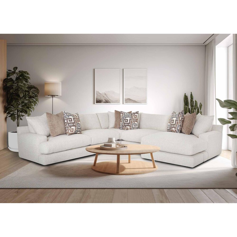 Moore Furniture Jude Stationary Left Arm Facing Loveseat in Natural, , large