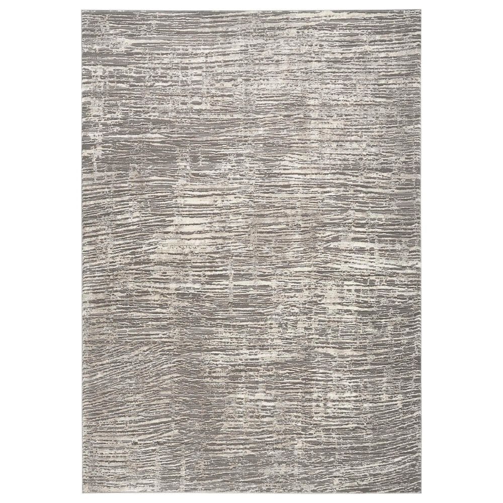 Nourison Sustainable Trends 6" x 9" Ivory and Grey Area Rug, , large