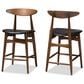 Baxton Studio Flora Counter Stool in Walnut (Set of 2), , large