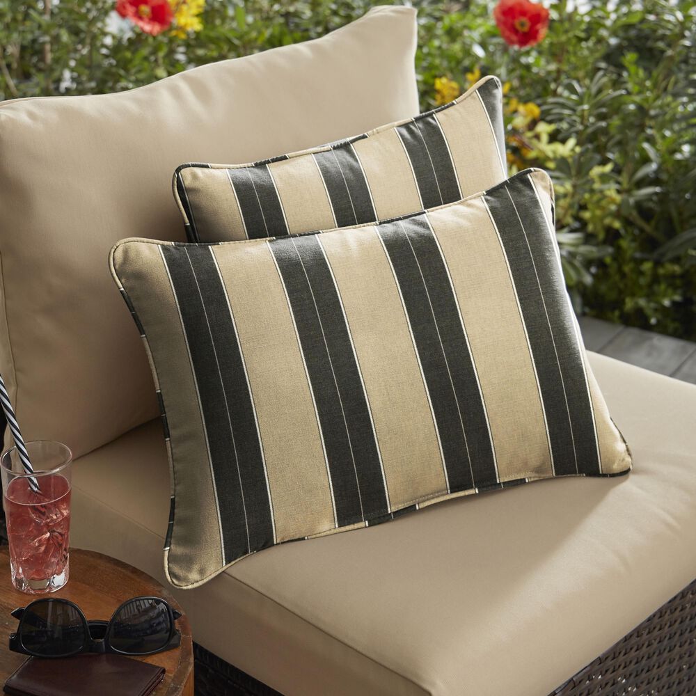 Sorra Home Sunbrella 12" x 24" Pillow in Berenson Tuxedo (Set of 2), , large