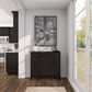 Maple and Jade 30" x 40" Contemporary Abstract Wall Art in Gray, White, Black and Silver, , large
