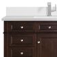 James Martin Vanities Brittany 48" Single Bathroom Vanity in Burnished Mahogany with Single Hole 3 cm White Zeus Quartz Top and Rectangular Sink, , large
