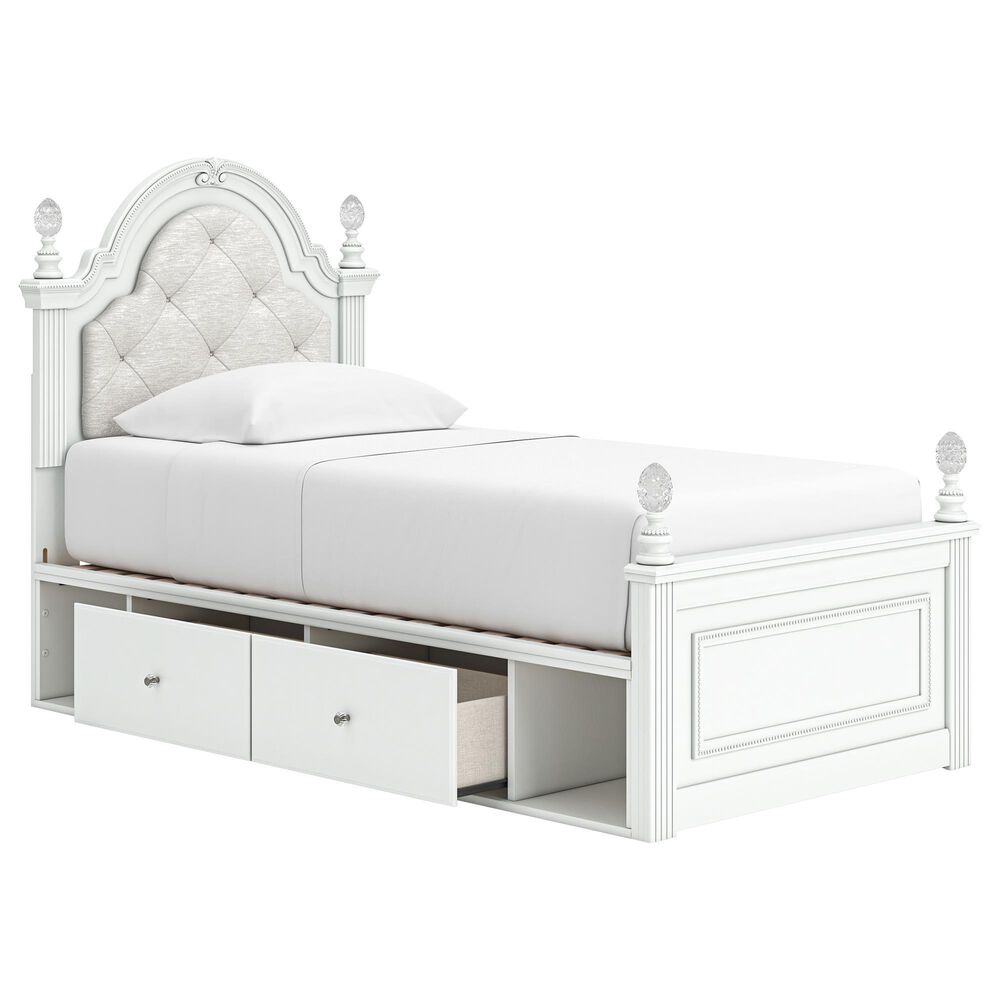 Ashley Kozlani 5-Piece Twin Panel Storage Bedroom Set in Matte White, , large