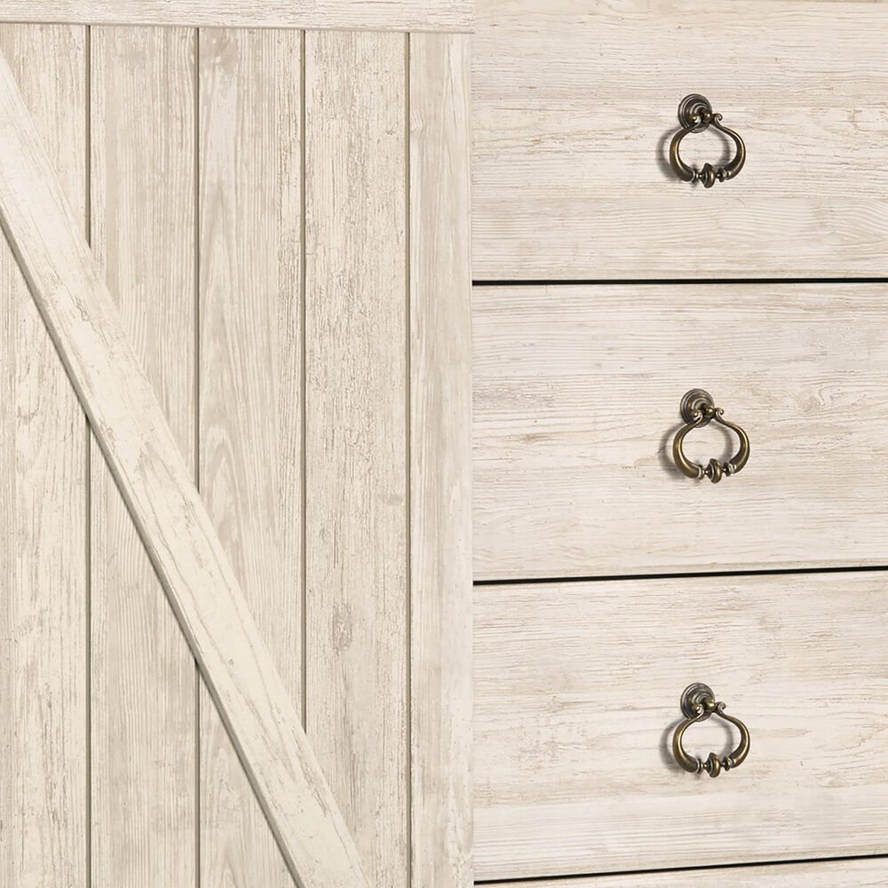Signature Design by Ashley Willowton 4 Drawer Dressing Chest in Whitewash Nebraska Furniture Mart
