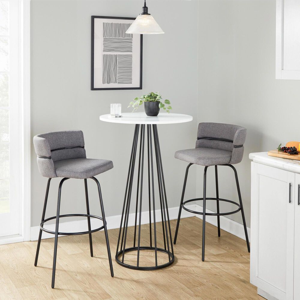 LumiSource Canary Bar Table in Black and White - Table Only, , large