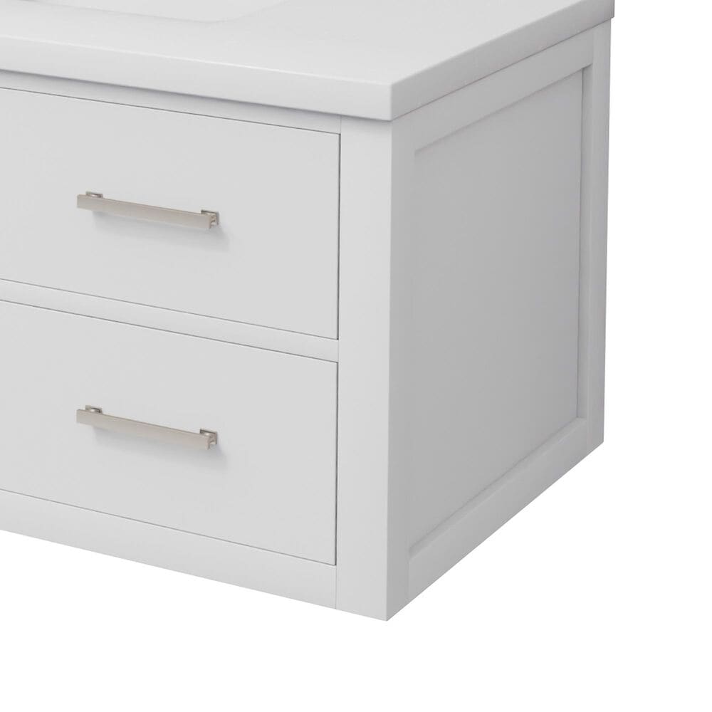 Lexora Home Castor 36" Single Bathroom Vanity in White with 2 cm White Quartz Top and Rectangular Sink, , large