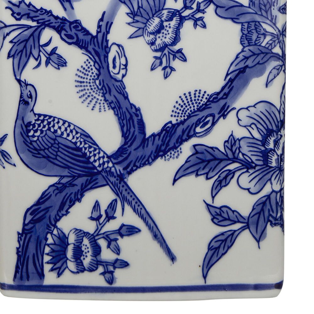 A&amp;B Home Flower Bird Table Lamp in Blue and White, , large
