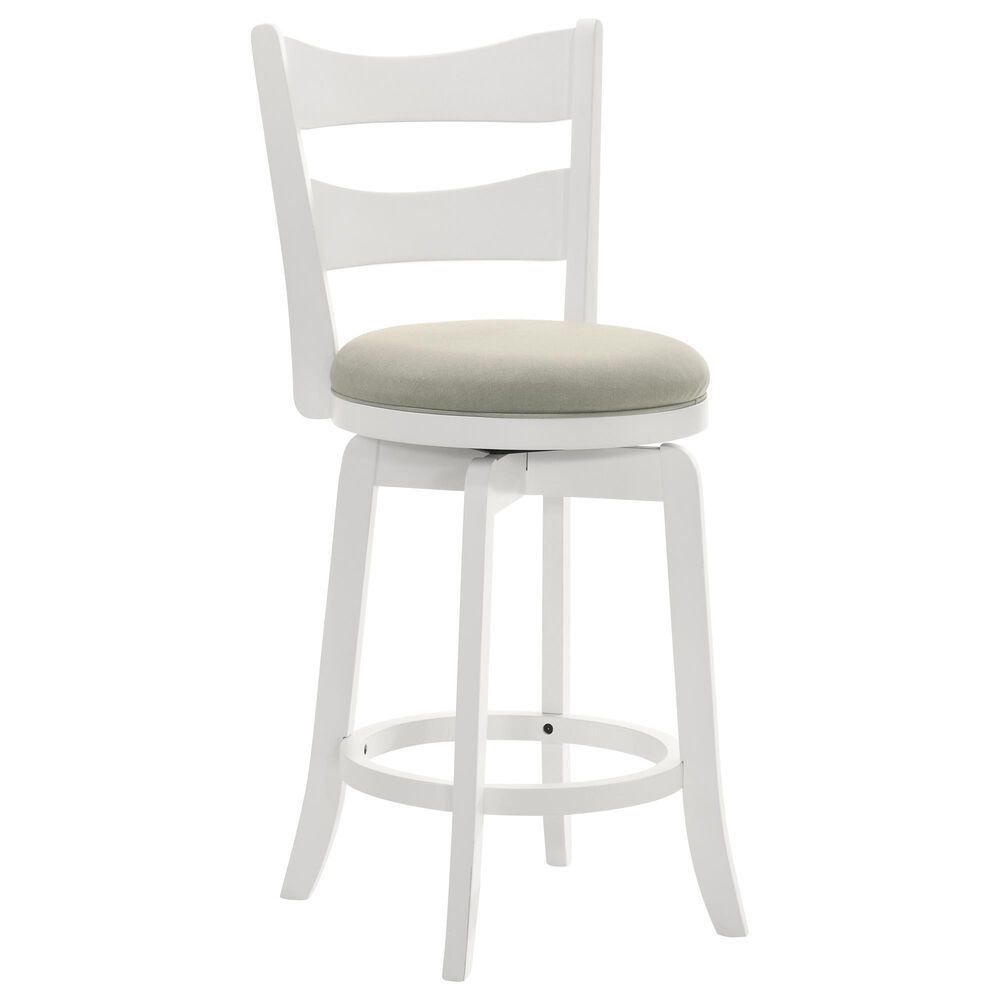 Armen Living Blair 30" Swivel Bar Stool in Matte White, , large