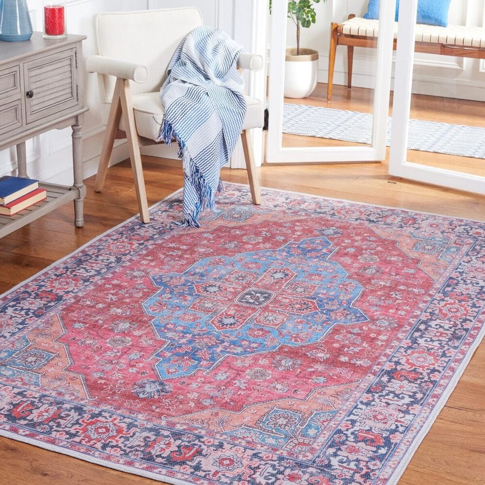 Safavieh Serapi 6&#39;7&quot; x 9&#39; Blue and Rust Area Rug, , large