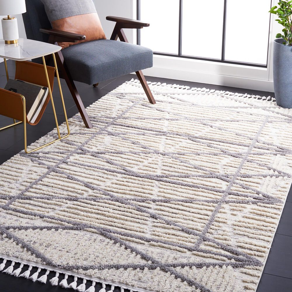 Safavieh Marrakesh MRK540F 5&#39;3&quot; x 7&#39;6&quot; Beige and Grey Area Rug, , large