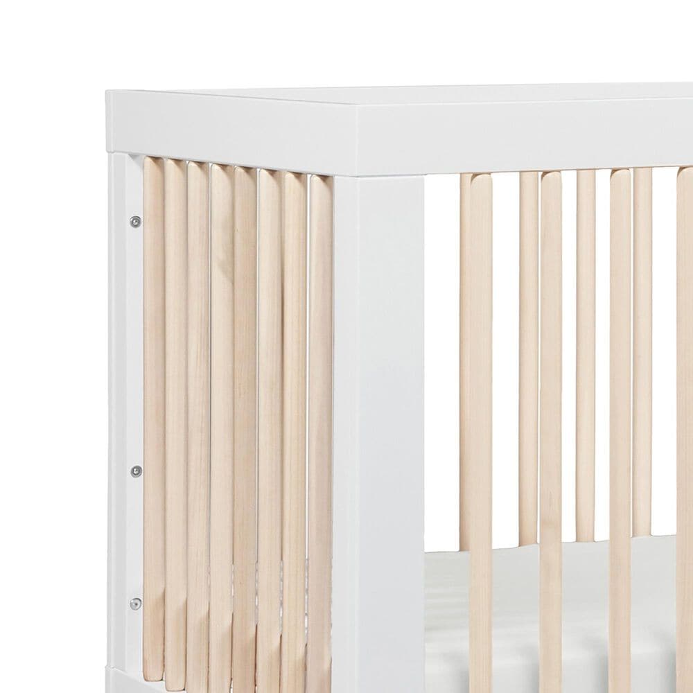 Babyletto Hudson 3-In-1 Convertible Crib and Toddler Conversion Kit in White and Washed Natural, , large