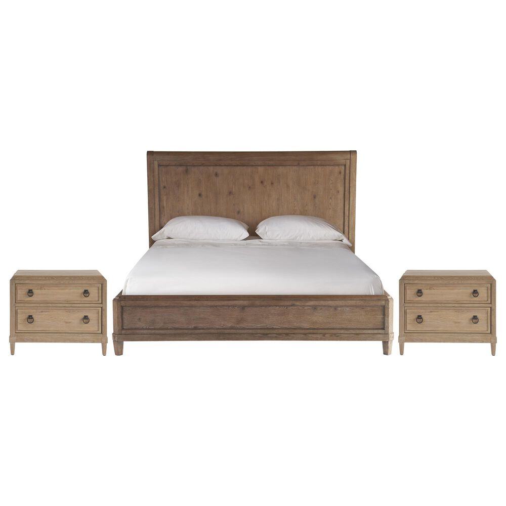 Universal Furniture Griffith Park King Panel Bed with Two Nightstands in Sienna, , large