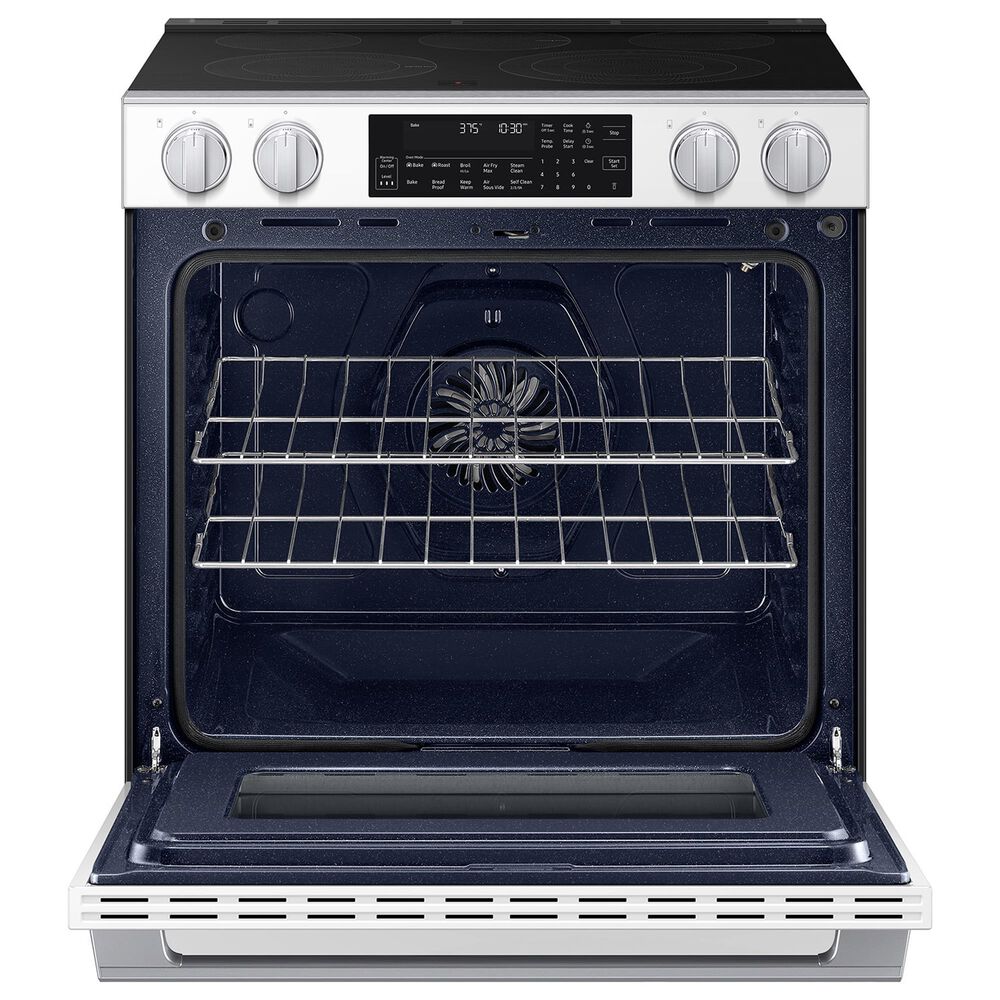 Samsung Bespoke 6.3 Cu. Ft. Smart Slide-In Electric Range with Illuminated Precision Knobs in White Glass, , large