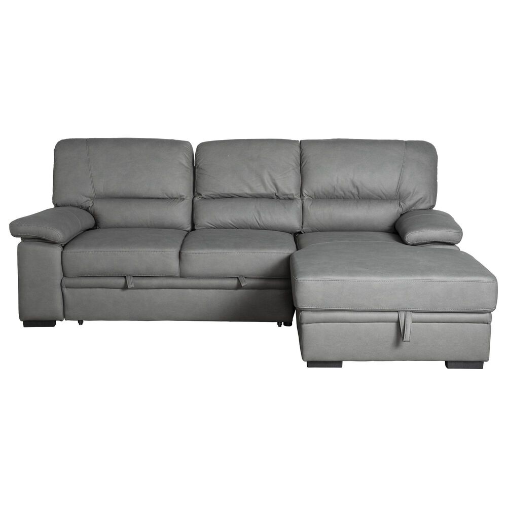 Amalfi Home Furniture Sybil 2Piece Sleeper Sectional in Titanium Grey