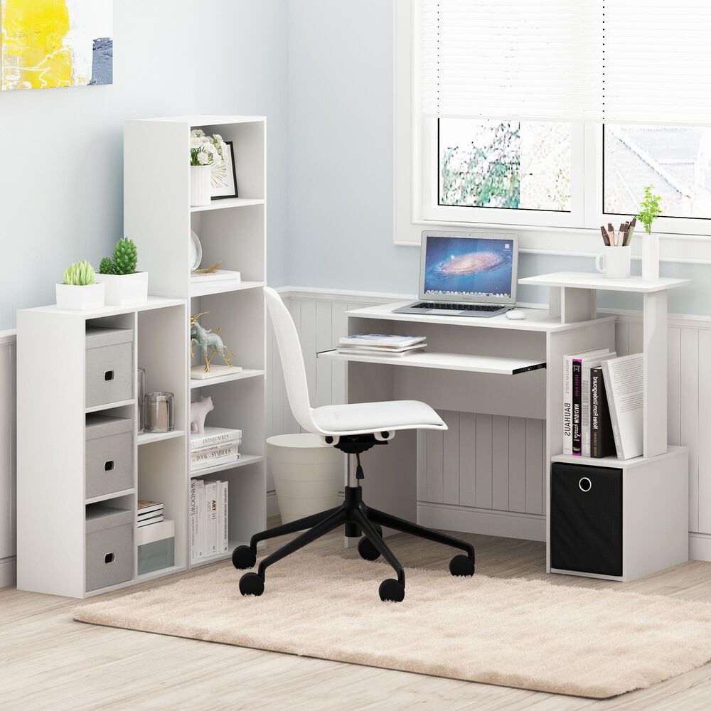 HOMLUX 5-Cube Reversible Storage Bookshelf in White, , large