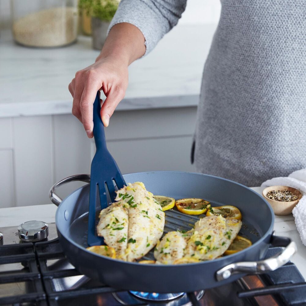 Green Pan Platinum Silicone Fish Turner in Oxford Blue, , large