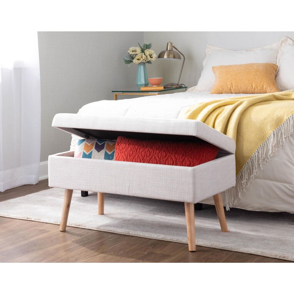 LumiSource Storage Bench in Beige, , large