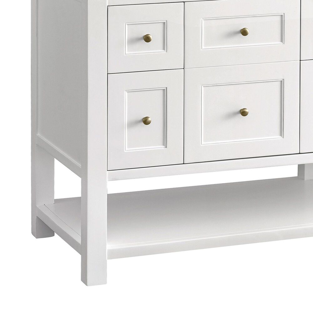 James Martin Vanities Breckenridge 72&quot; Double Bathroom Vanity in Bright White with 3 cm Lime Delight Quartz Top and Rectangular Sinks, , large