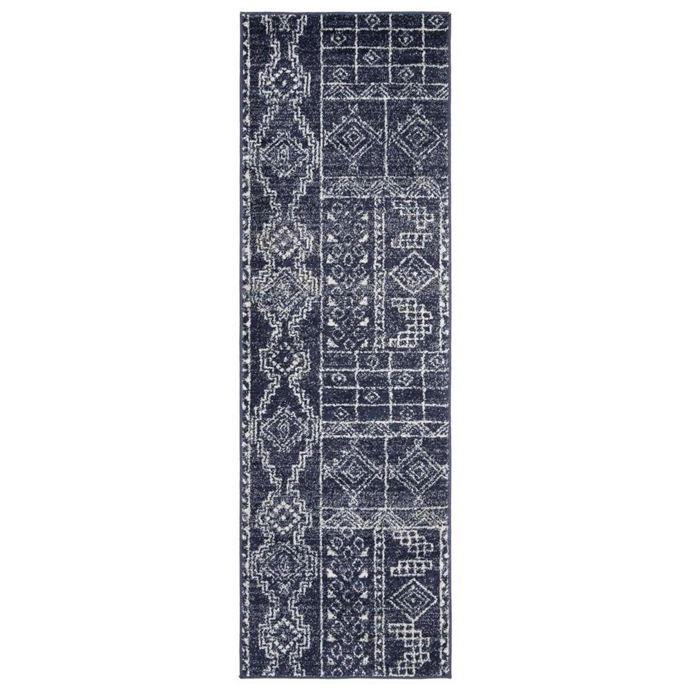 Safavieh Adirondack ADR206N 2"6" x 8" Navy and Silver Runner, , large