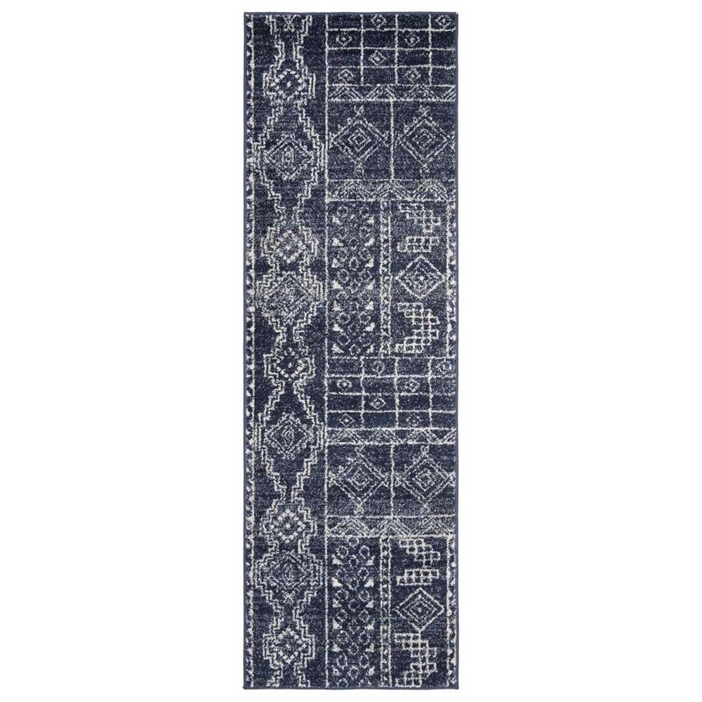 Safavieh Adirondack ADR206N 2"6" x 8" Navy and Silver Runner, , large