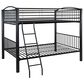 Linon Home Decor Heavy Twin Over Twin Bunk Bed in Black, , large