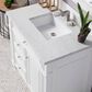James Martin Vanities Bristol 36" Single Bathroom Vanity in Bright White with 3 cm Eternal Jasmine Pearl Quartz Top and Rectangular Sink, , large