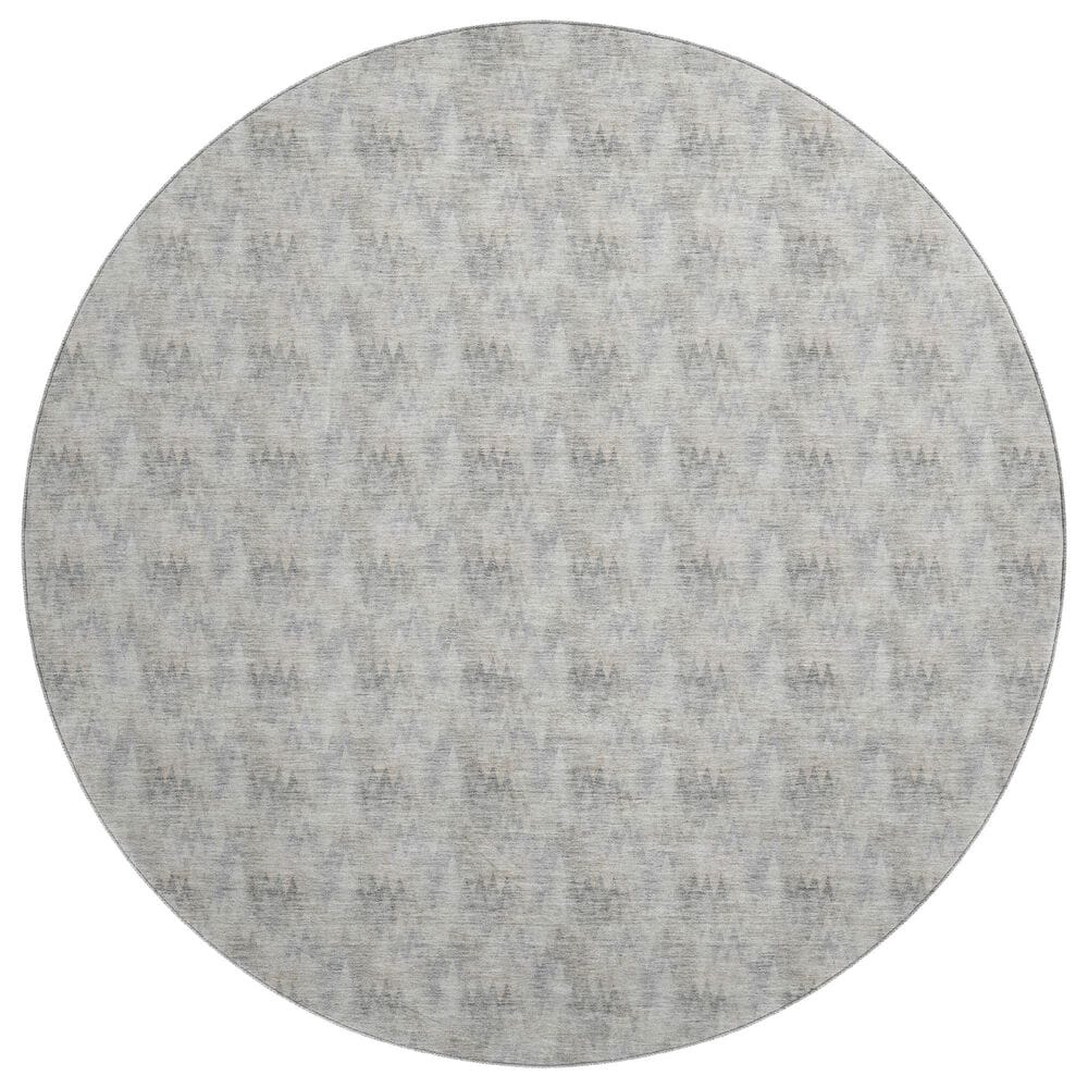 Dalyn Rug Company Soft Essentials Chevron Silver 8" Round Area Rug, , large
