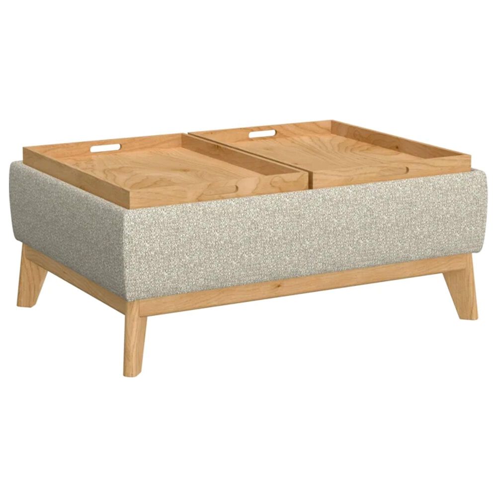 Emerald Home Furnishings Reverie Storage Ottoman with Tray White Pepper, , large