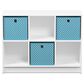HOMLUX 6-Cube Bookshelf Bookcase with Light Blue Storage Bins in White, , large