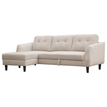 Moe"s Home Collection Belagio Left Facing Sofa Bed with Chaise in Beige, , large