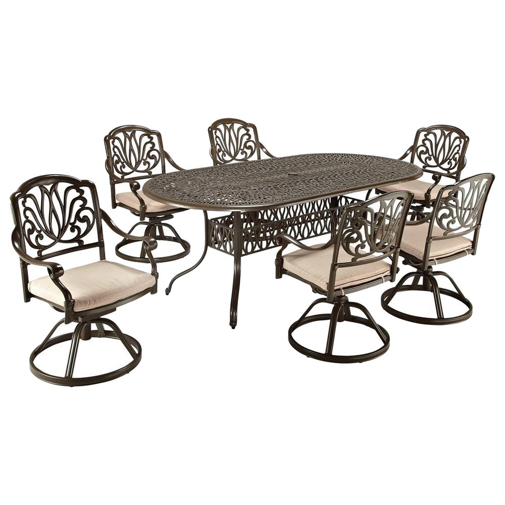 Homestyles Capri 7-Piece Dining Set with Swivel Chairs in Taupe, , large