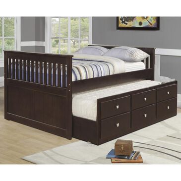 Forest Grove Twin Bed with Trundle in Dark Cappuccino, , large
