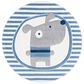 Safavieh Carousel CRK126 5"3" Round Ivory and Blue Kids  Area Rug, , large