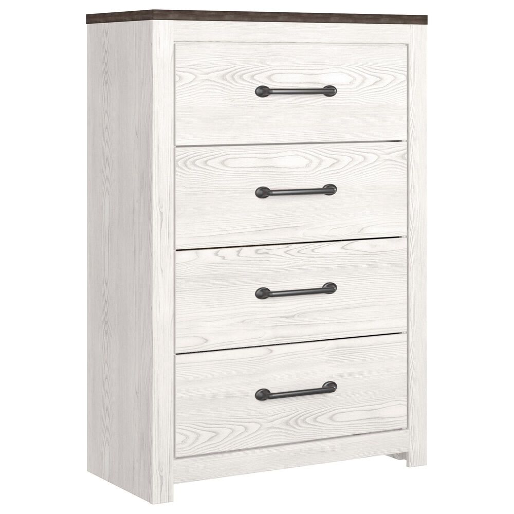 Signature Design by Ashley Gerridan 4 Drawers Chest in White and Gray, , large