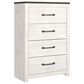 Signature Design by Ashley Gerridan 4 Drawers Chest in White and Gray, , large