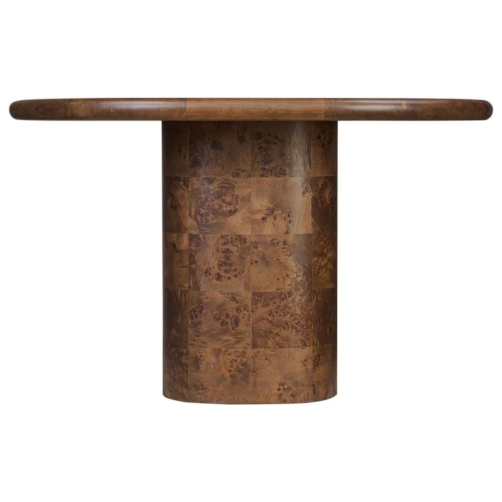 Four Hands Malko Dining Table-Dark Brown Mappa Burl-Dark Brown Rubberwood, , large