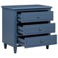 Hearth and Haven 3-Drawer Nightstand with Smooth Gliding Rails in Blue, , large