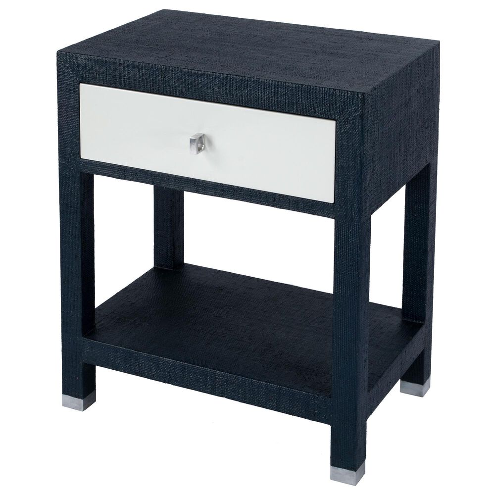 Butler Keros 1-Drawer Nightstand in Navy and White, , large