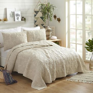 Peking Handicraft Hamsa 3-Piece Full/Queen Quilt Set in Natural, , large