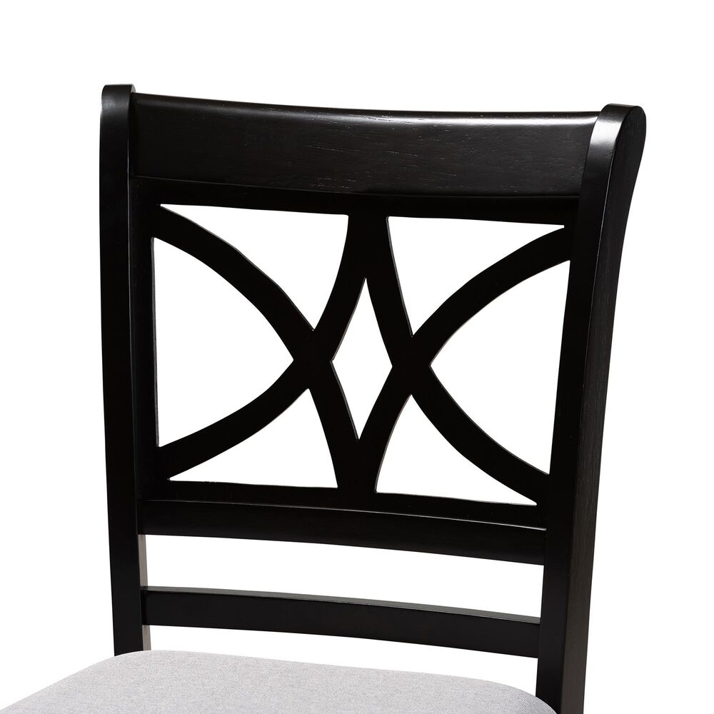 Baxton Studio Chandler Counter Height Pub Chair with Grey Cushion in Espresso Brown (Set of 2), , large