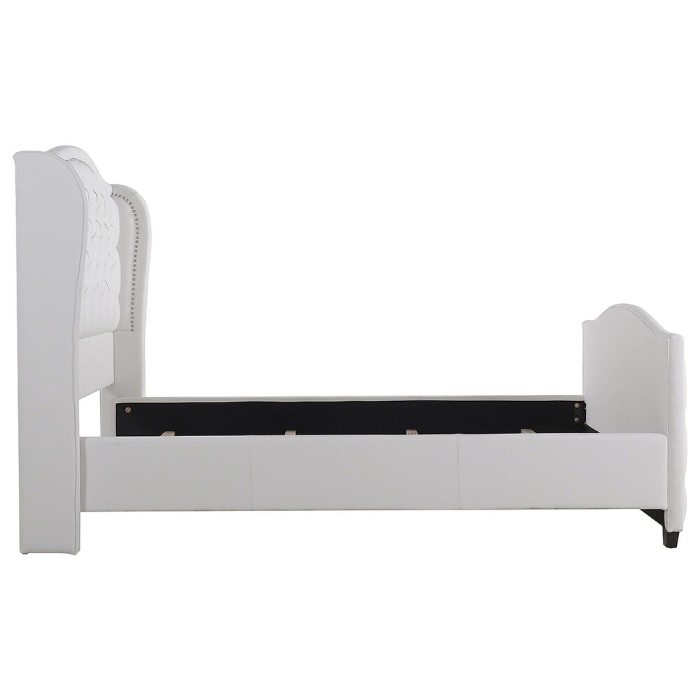 Jennifer Taylor Home Marcella Queen Upholstered Bed in Bright White NFM