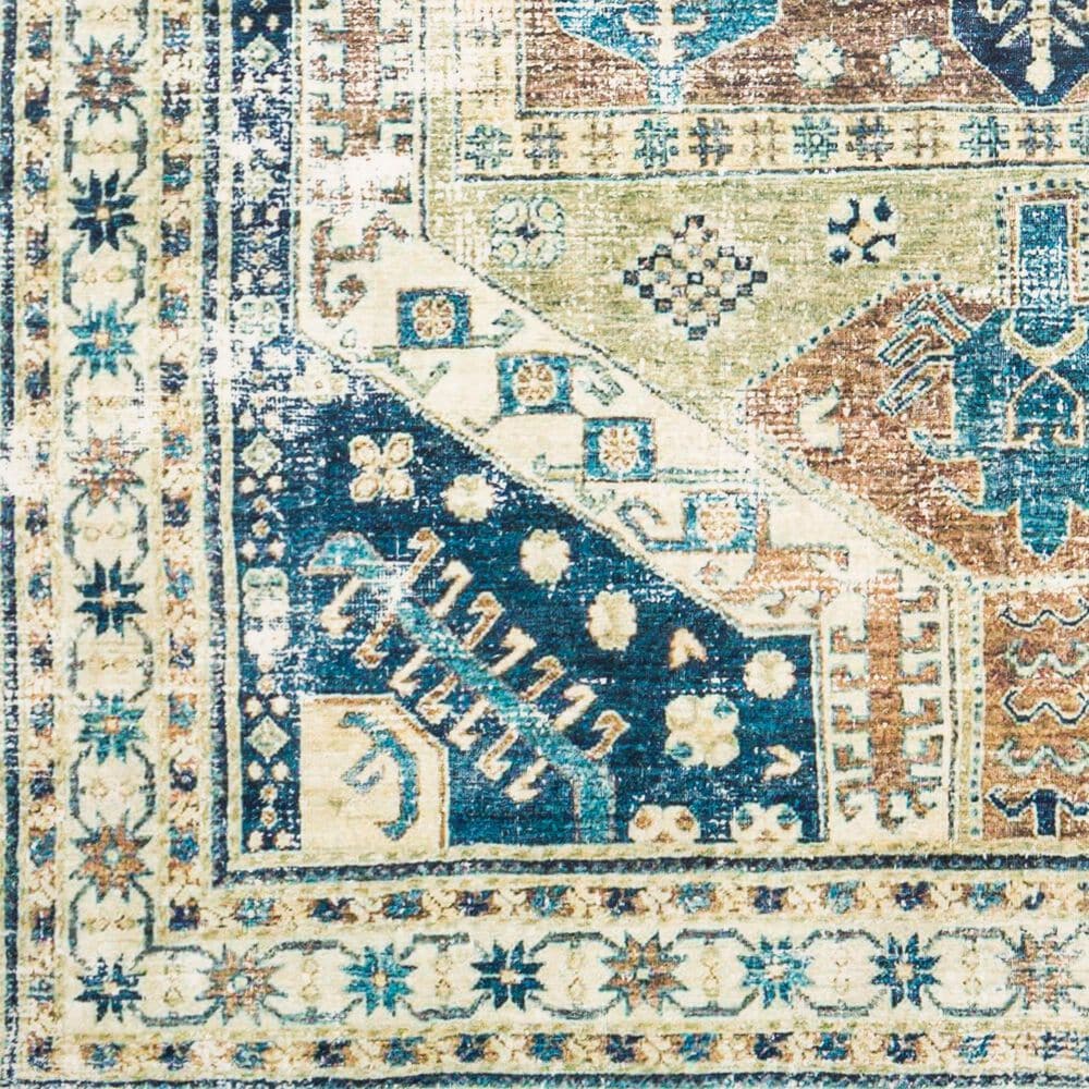 Surya Erin 5&#39; x 7&#39;6&quot; Navy, Sage, Camel and Aqua Area Rug, , large