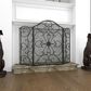 Maple and Jade 49" x 36" Fireplace Screen in Black, , large