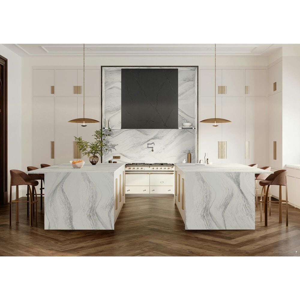 Cambria Luxury Harlow 3cm Quartz Countertop in White and Gray, , large