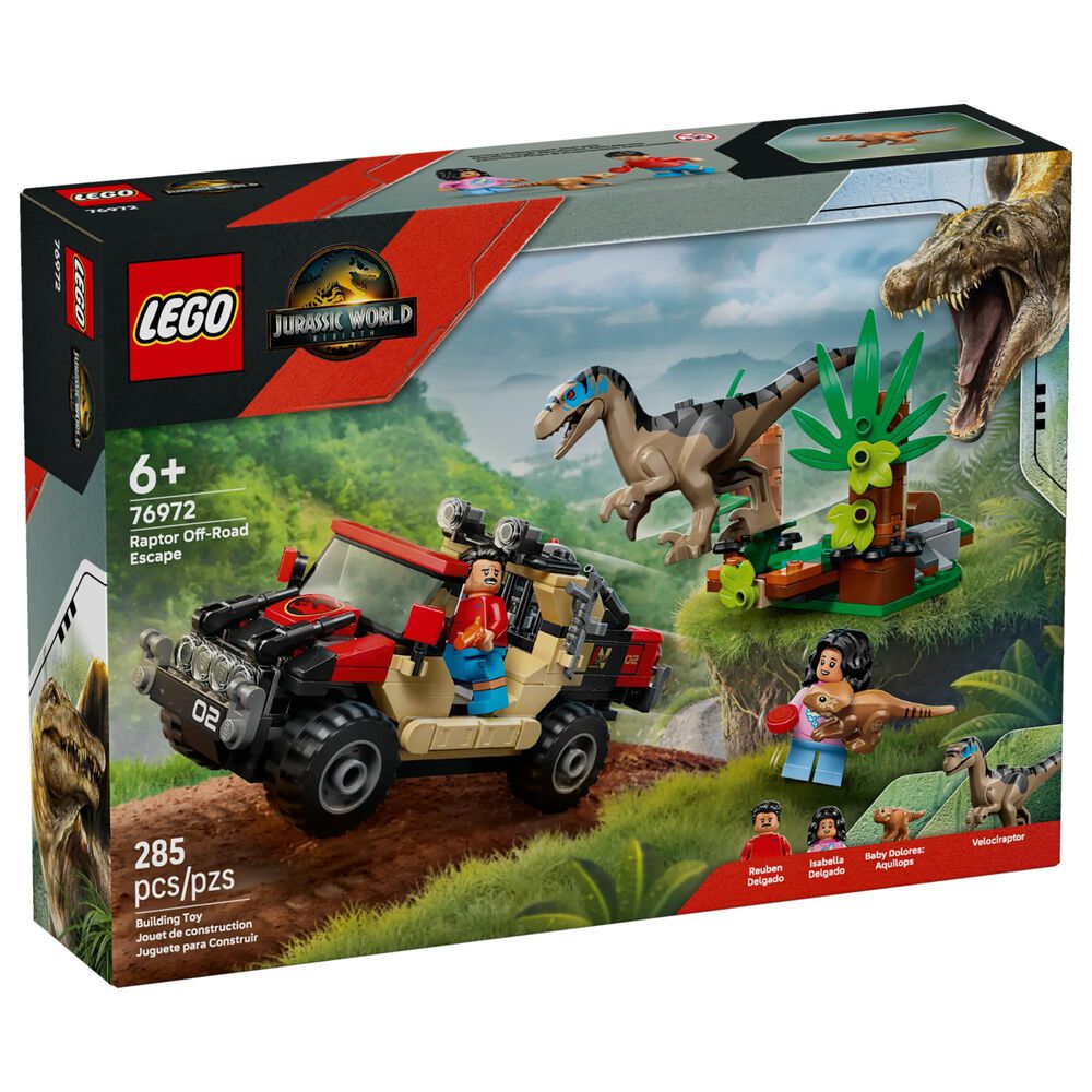 LEGO Jurassic World - Raptor Off-Road Escape Building Set in Red and Orange, , large